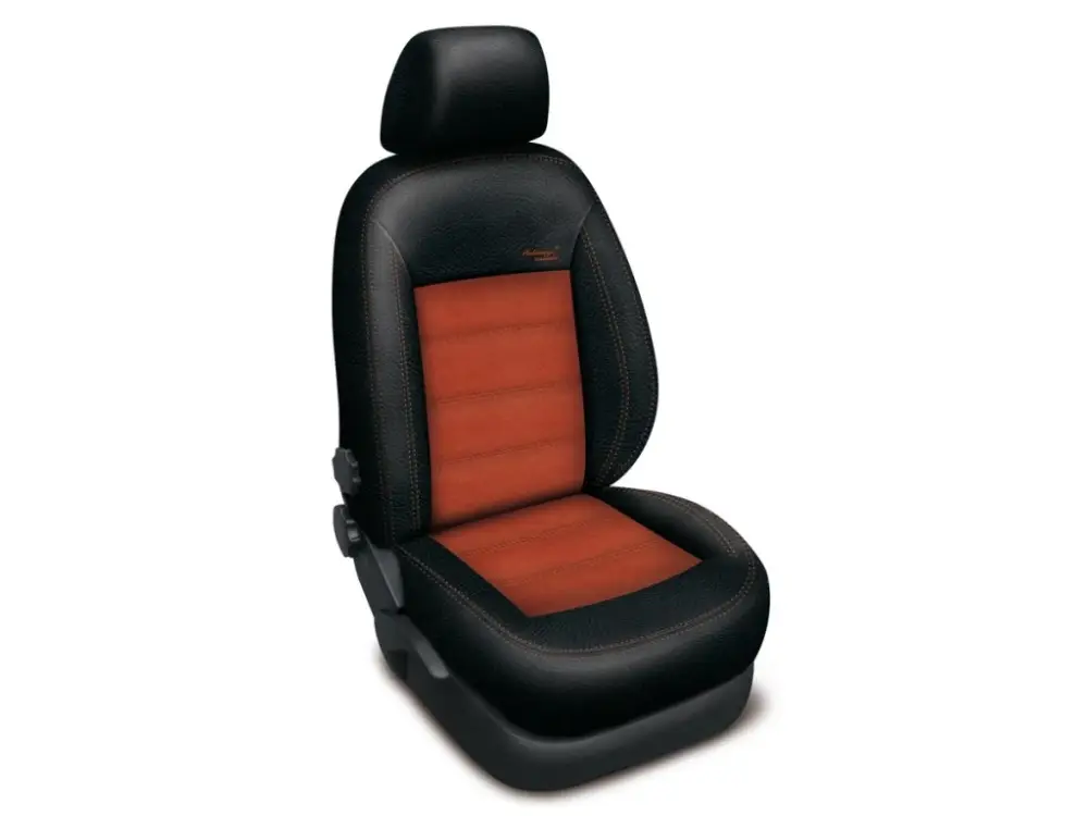 Hit Sezóny Autopotahy kožené MERCEDES B W245, od r. 2005-2011, AUTHENTIC VELVET černooranžové