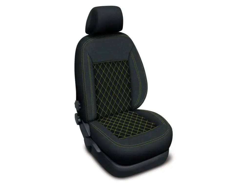 Cenově Výhodný Autopotahy HYUNDAI i 30, III, PD, se zadní loketní op., AUTHENTIC CARO žluté