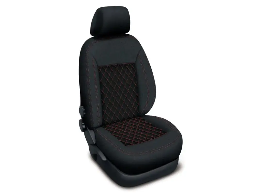 Víkendová Akce Autopotahy VOLKSWAGEN T-ROC, od r. 2017, AUTHENTIC CARO červené