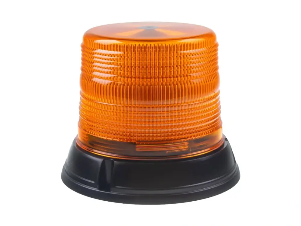 Levný LED maják, 12-24V, oranžový, pevná montáž, ECE R65