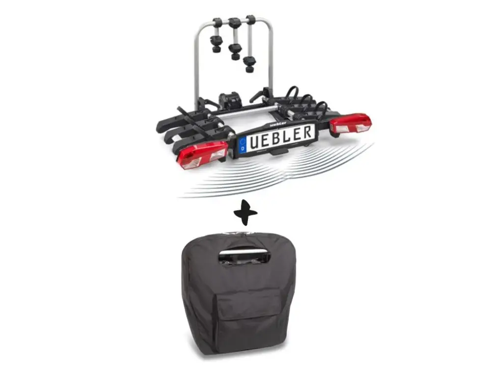 Výprodej Nosič kol na tažné zařízení UEBLER H31 S DC pro 3 kola – 90° výklop, parkovací senzory + transportní taška