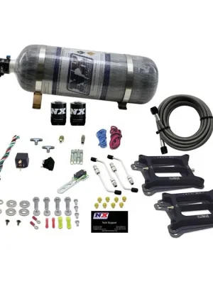 Dual 4150 Conventional Plate System Gasoline Pro-Power 100-500Hp with 12Lb Carbon Bottle Nitrous Express NX 50240-12 Top Prodej