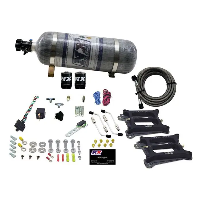 Dual 4150 Conventional Plate System Gasoline Pro-Power 100-500Hp with 12Lb Carbon Bottle Nitrous Express NX 50240-12 Top Prodej