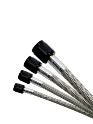 Víkendová Akce 3AN (1Ft) Stainless Steel Braided Hose (Black Ends) Nitrous Expess NX 10012