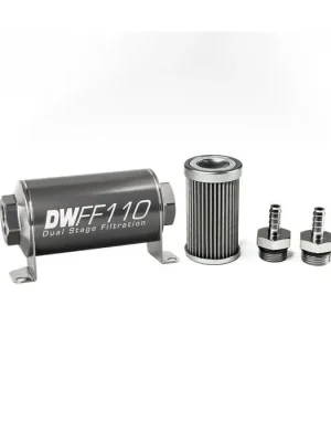 DeatschWerks In-Line Fuel Filter Kit 5/16IN 40 Micron 110mm Akce