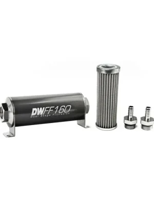 DeatschWerks In-Line Fuel Filter Kit 3/8IN 100 Micron 160mm Levný