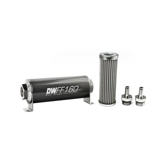 DeatschWerks In-Line Fuel Filter Kit 3/8IN 100 Micron 160mm Levný