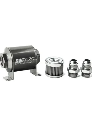 Dokud Zásoby Vydrží DeatschWerks In-Line Fuel Filter Kit -10AN 40 Micron 70mm