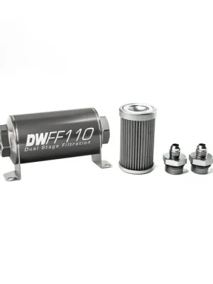 Dokud Zásoby Vydrží DeatschWerks In-Line Fuel Filter Kit -6AN 40 Mircon 110mm