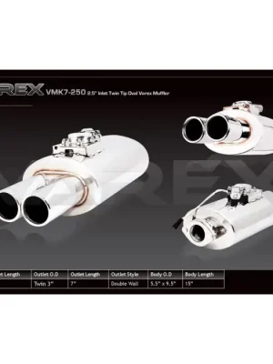 Tłumik aktywny XForce owalny z systemem Varex 13,97cm x 24,13cm x 38,1cm Vysoce Kvalitní