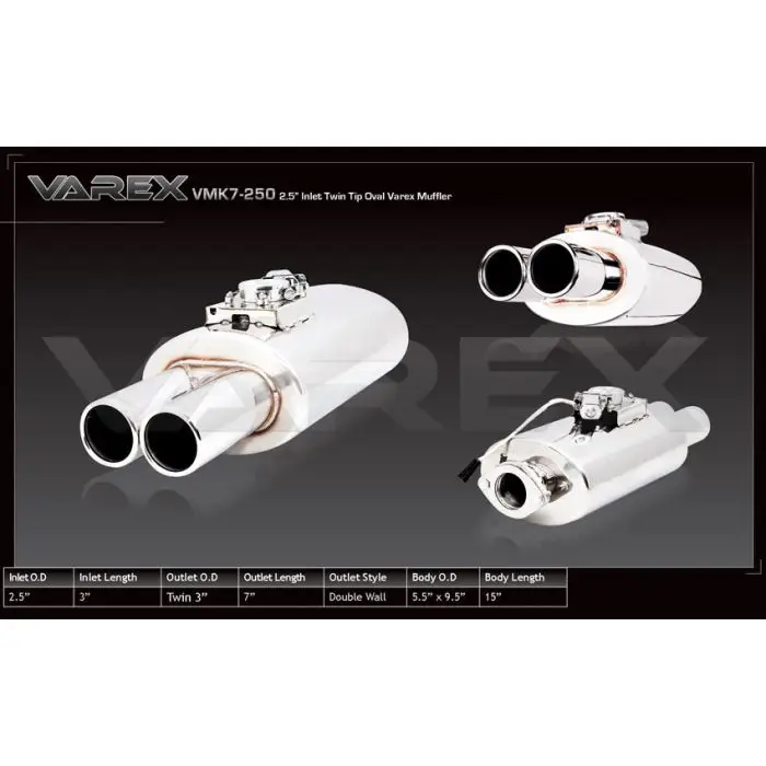 Tłumik aktywny XForce owalny z systemem Varex 13,97cm x 24,13cm x 38,1cm Vysoce Kvalitní