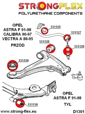 Nejprodávanější 131136A: Stilentblok zadní nápravy, ramen SPORT Opel Astra F