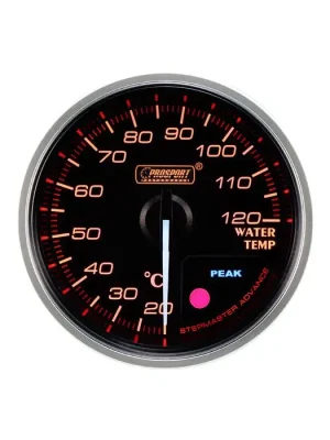 Budík teploty vody Prosport Premium 52mm oranžový Zlevněný