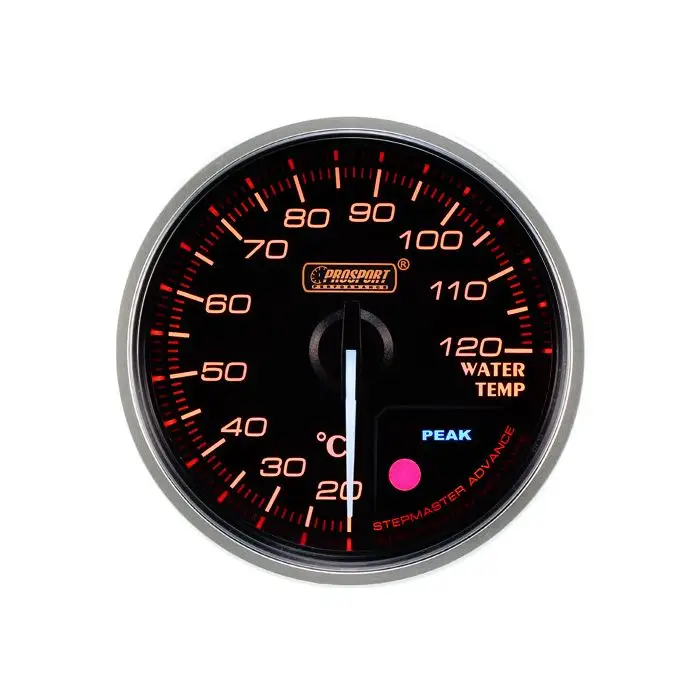 Budík teploty vody Prosport Premium 52mm oranžový Zlevněný