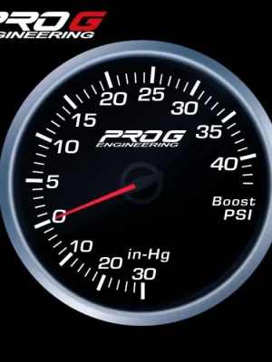 Budík tlaku turba Pro G Race Series RS, 40 PSI Bílý 52mm Rychlé Dodání