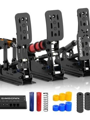 Vysoce Kvalitní Pedalbox SIMSONN Pedály závodního simulátoru Plus X Simulation Simracing – Černý