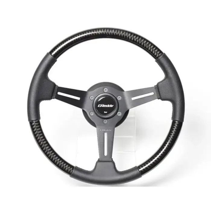 Novinka GReddy Sports "Real Carbon" Steering Wheel (47 mm Dish), Black Spokes - 340 mm