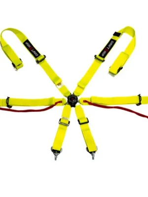 DriftShop 6 Point Harness Fluo Yellow FIA Approved 8853 Autentický